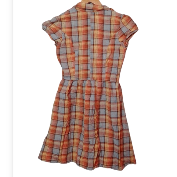 Plaid short sleeve button down dress small - Picture 2 of 6